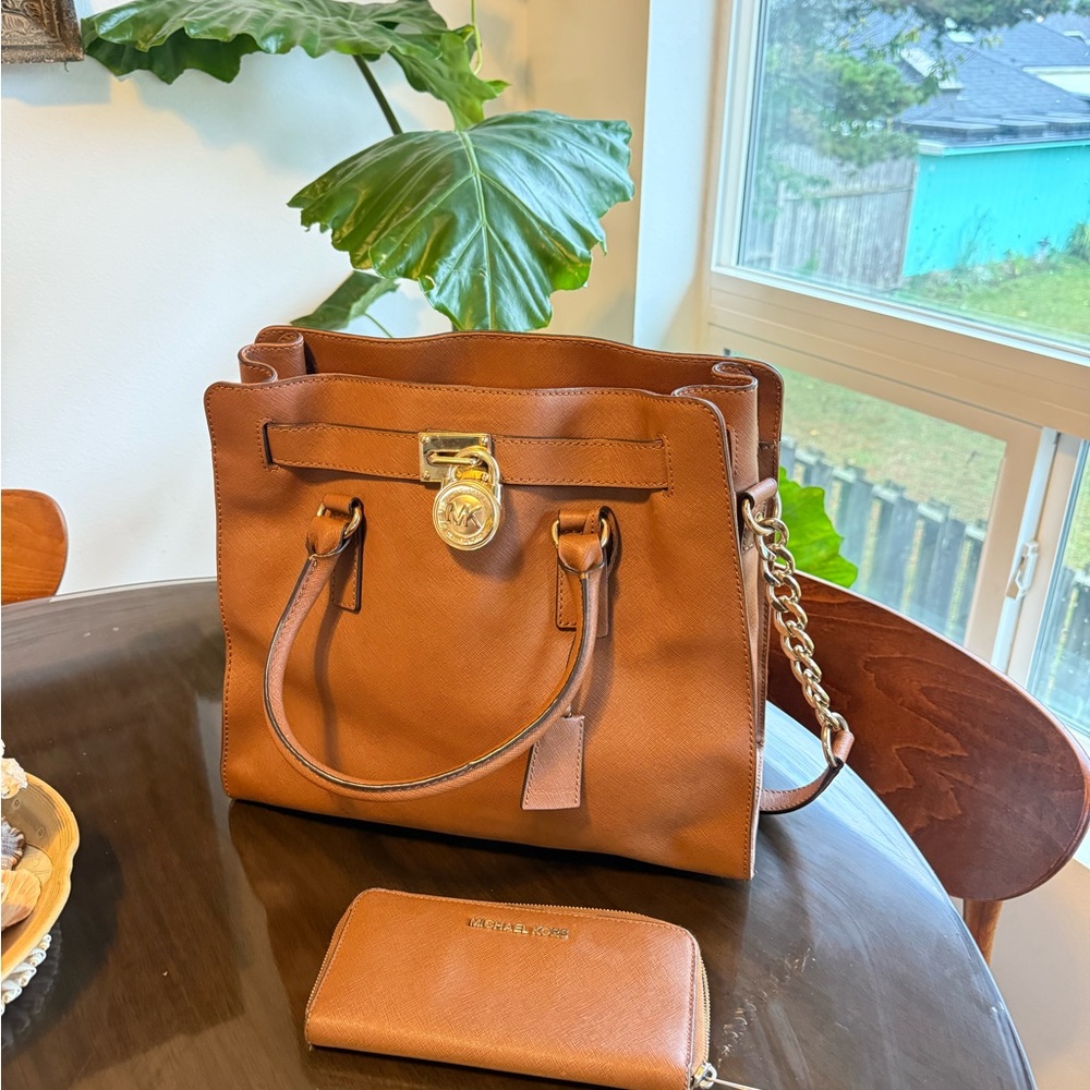 Mk Hamilton Brown Large bag & matching wallet
